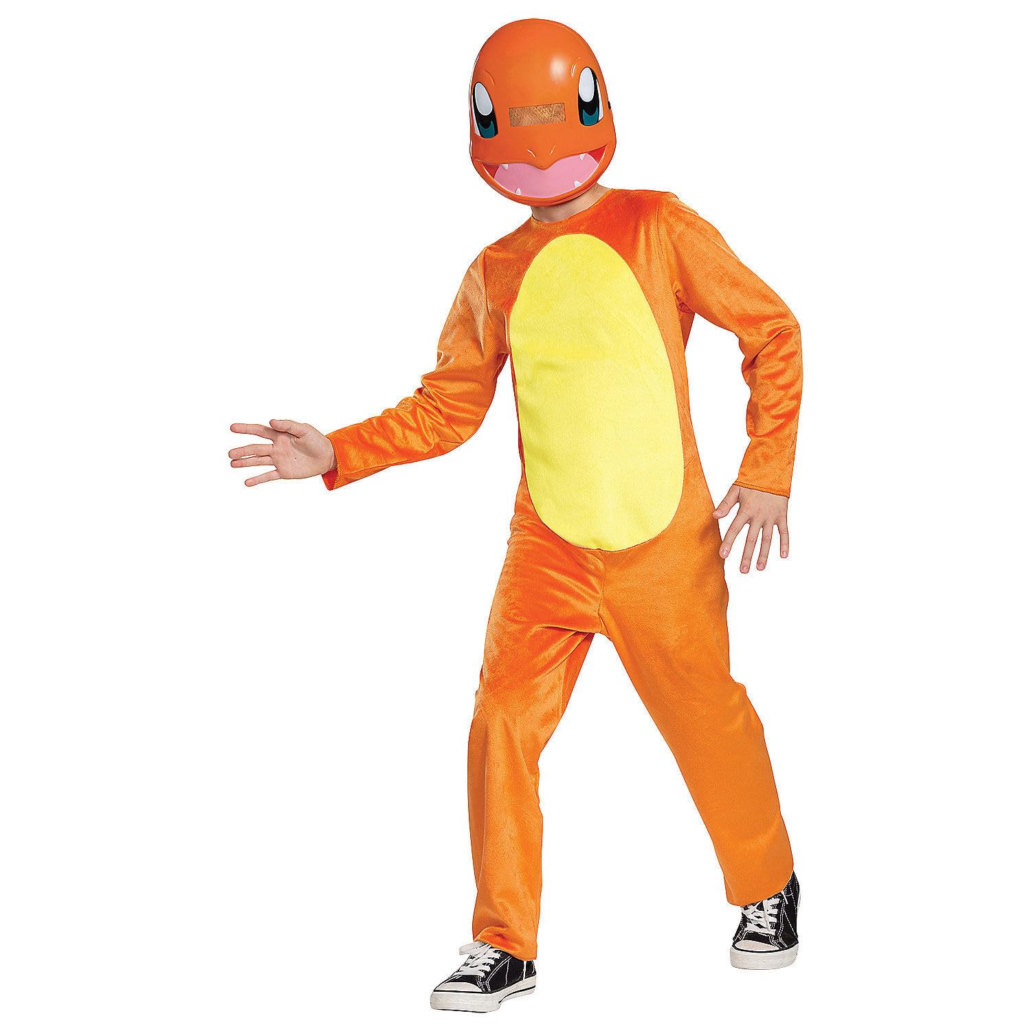 Pokémon | Déguisement "Salamèche" Enfant 10-12 Ans | Taille Unique | avec Queue et Masque Inclus | Licence Officielle Pokémon | Tissu Minky Doux | Cosplay Jeux Vidéo| Idée Cadeau Fa