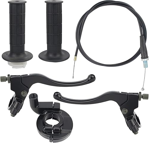 Miniatura 2 de AUTOKAY Empuñadura de manillar giratorio y palanca de freno de embrague de cable de acelerador de 7/8 pulgadas para Honda Baja Doodlebug