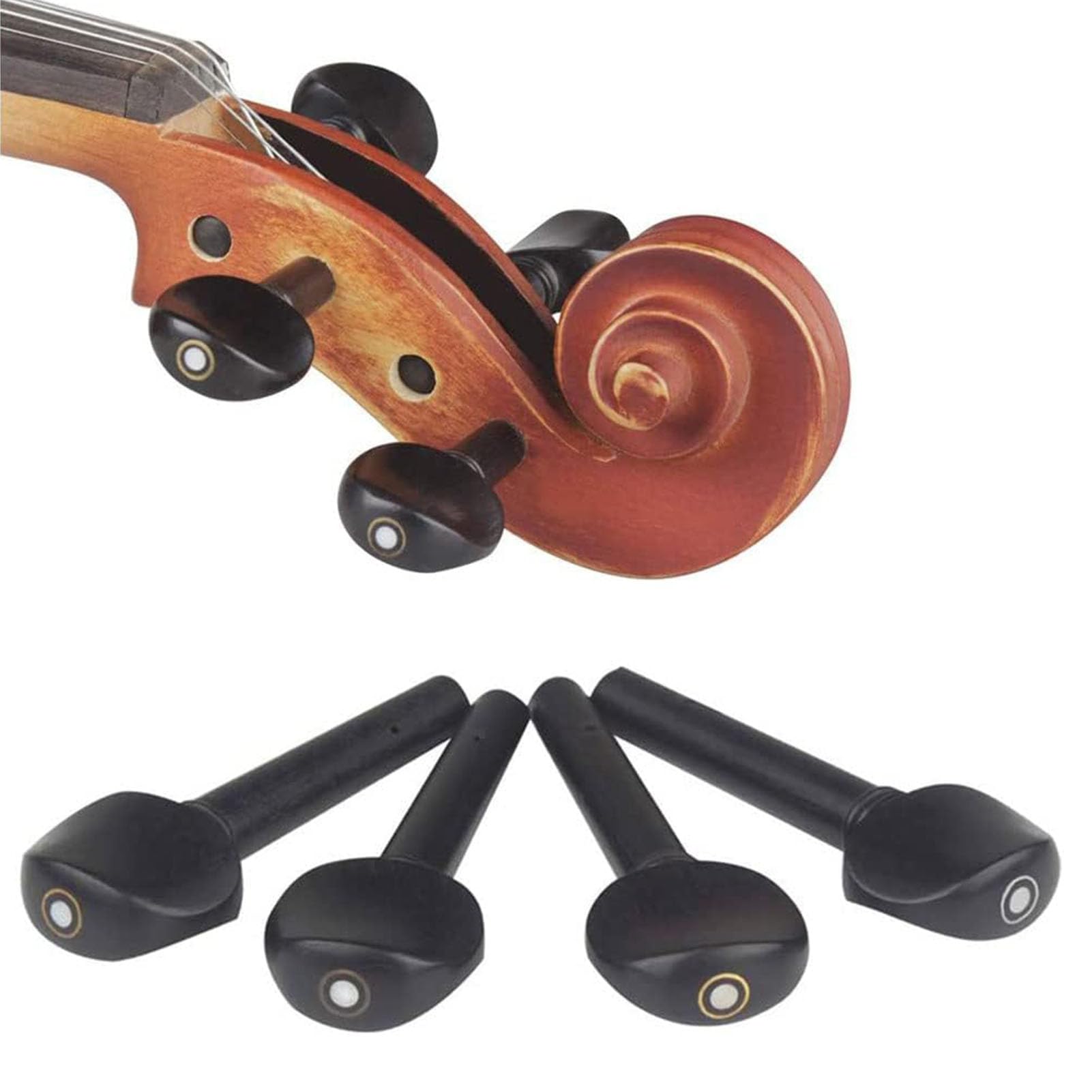 Ensemble d'accessoires pour Violon 15 Pièces, Kit de Pièces de Rechange Universel en Métal ébène pour Violons Pleine Grandeur 3/4 4/4, Kit d'accessoires pour Pièces de Violon