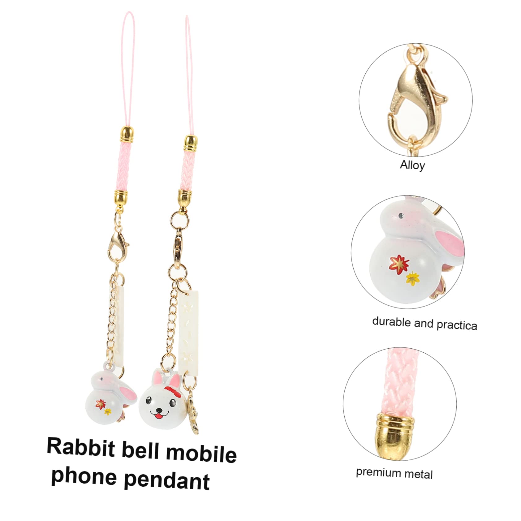 UKCOCO 20piezas Colgantes De Teléfono Con Diseño De Conejito Japonés De Accesorios Decorativos Para Colgar El Cuello Para Móviles y Llaveros