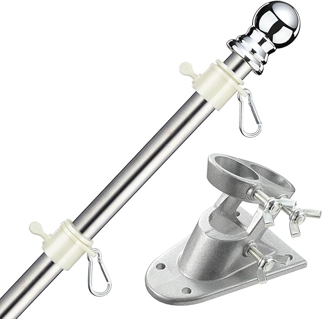 INFLATION 5 FT Flag Pole Kit with Bracket Outdoor Garden