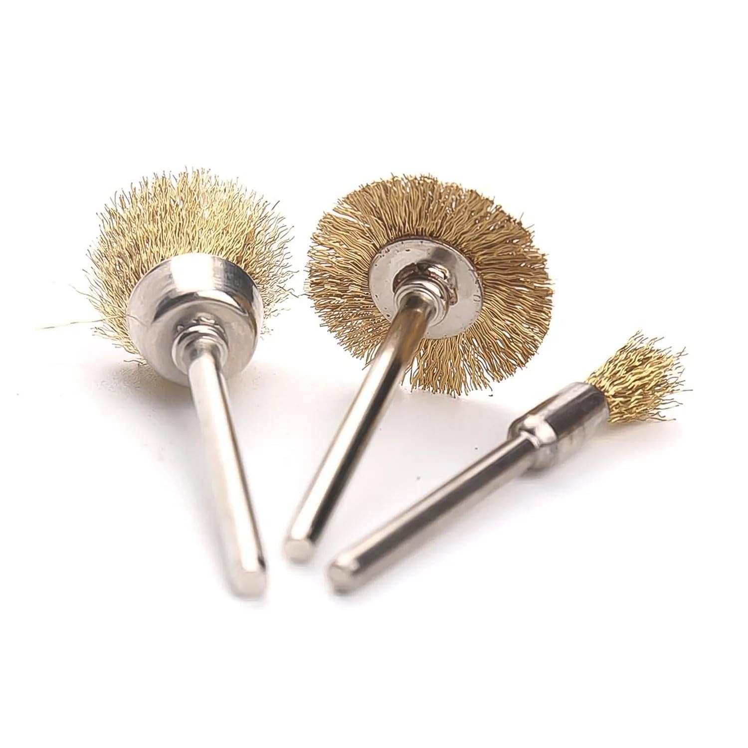 Mclear Brass Wire Wheels (Set of 3) Brass Wire Wheels Metal Grinding Brush, Rust Removal Tool Steel for Removing Burrs - Pack of 1