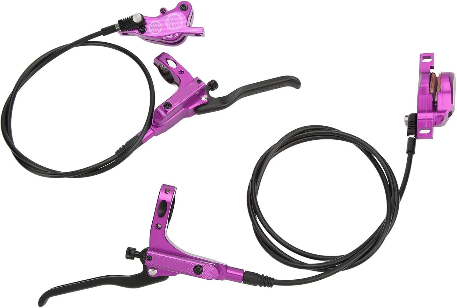 Bike 4 Piston Hydraulic Disc Brake Mountain Bike Oil Brake CNC Hydraulic Disc Brake for Climbing Off Road (), Purple, NIZUUONEom1rceq624-14