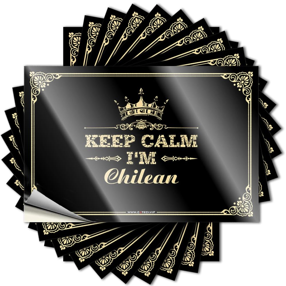 Grunge Room Decor Aesthetic Garage Bumper | Keep Calm I'm Chilean Plastic Durable Vinyl Sticker Easy Apply for Hunting(8X12CM)