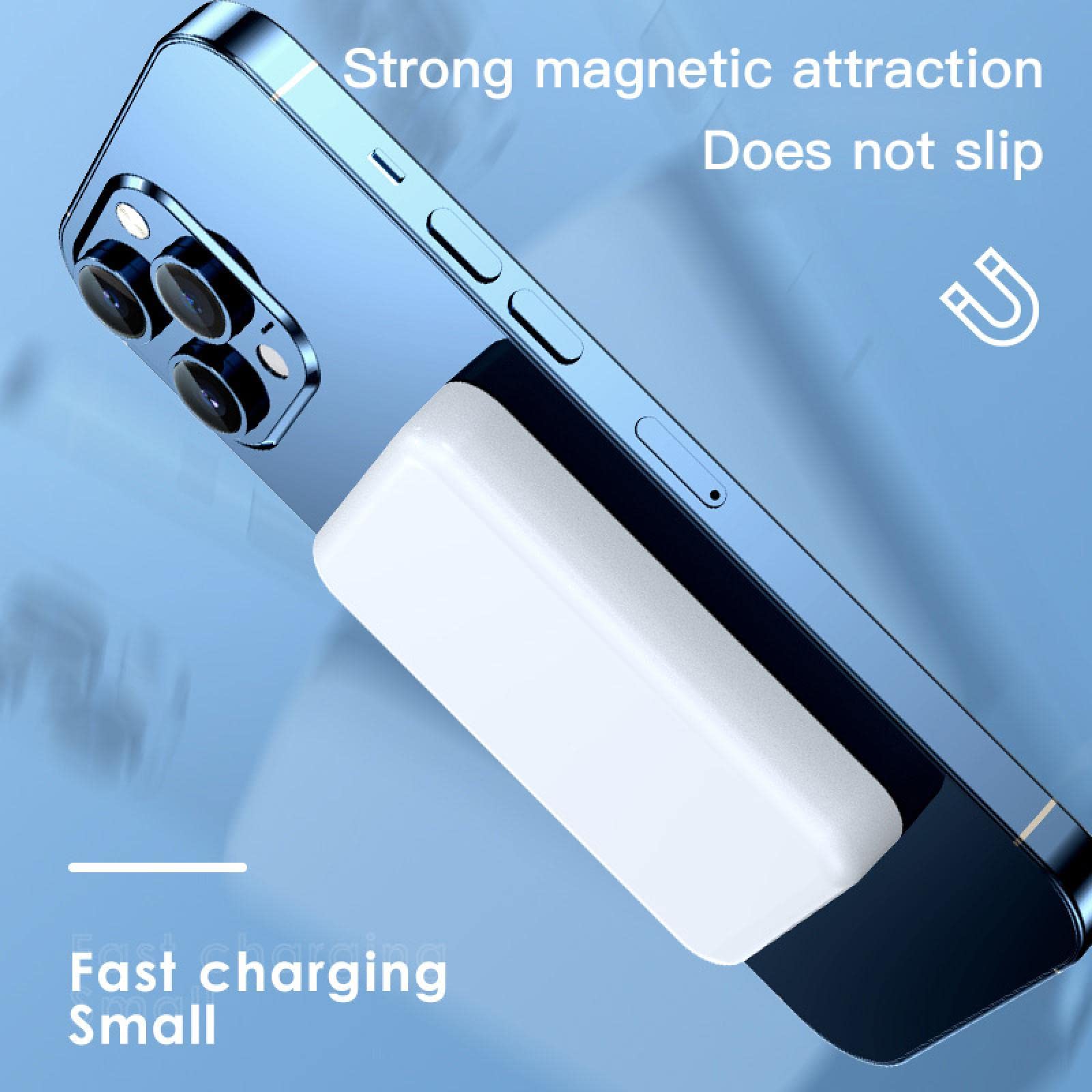 20000mah Banco de energía magnética Mini Cargador portátil de Gran Capacidad batería Externa de Carga rápida inalámbrica para teléfonos Inteligentes tabletas al Aire Libre Blanco
