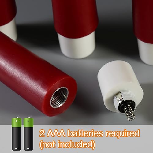 Miniatura 3 de Eywamage Juego de 6 velas cónicas sin llama de Navidad rojas con mando a distancia, velas LED de cera parpadeante