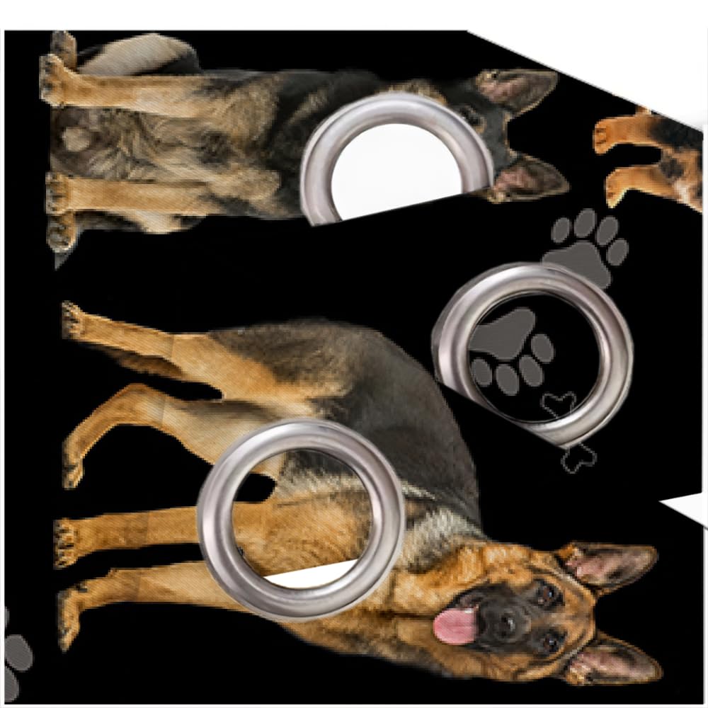 HABEAT 3D Deutscher Schäferhund Vorhänge Tiere Hunde Kindervorhänge Vorhang mit ösen 2er Set Gardinen Blickdicht Verdunkelungs für Kinderzimmer Schlafzimmer Wohnzimmer B 150 X H 166 cm（Motiv 4-3）
