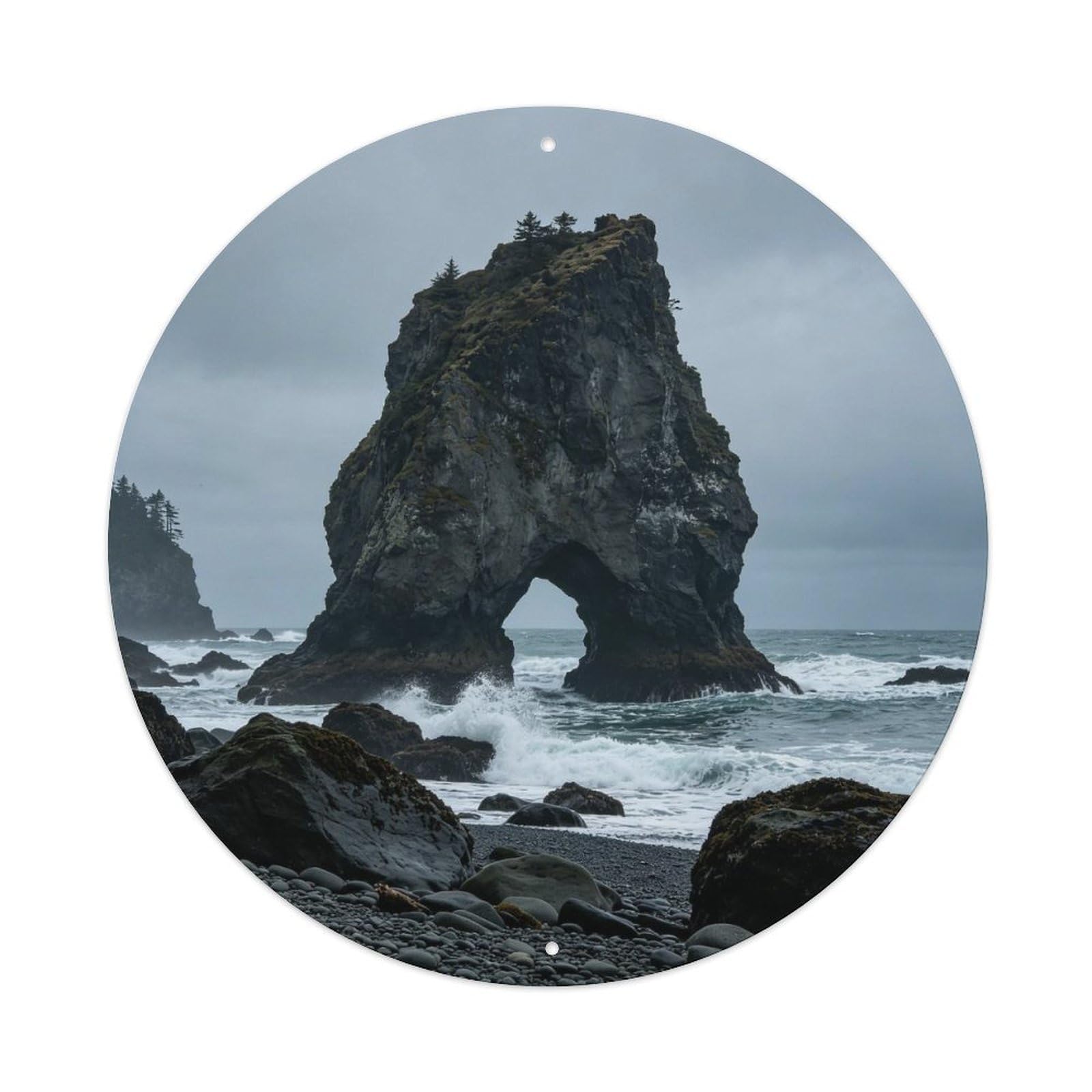 Oregon Coast Rocky Beach Pacific Metal Tin Sign Plaque