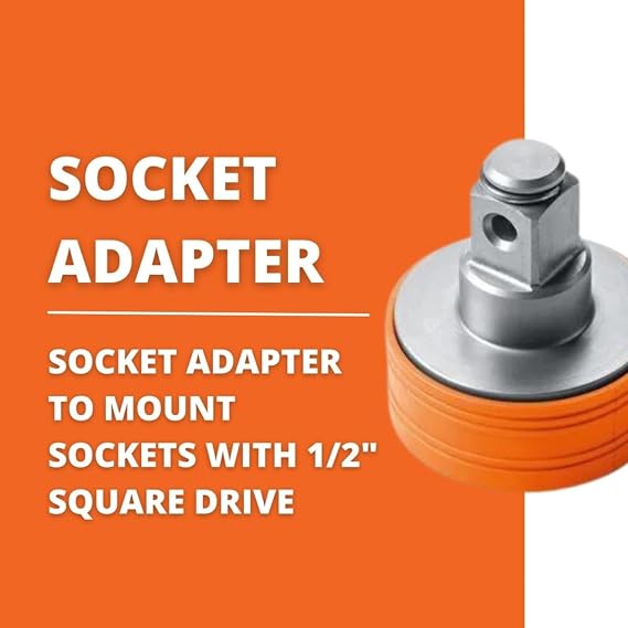 Fein QuickIn Socket Adapter | Compatible with Cordless Drill/Drivers with QuickIn/QuickIn Max Interface, Connects 1/2 Square Sockets, 64203002010