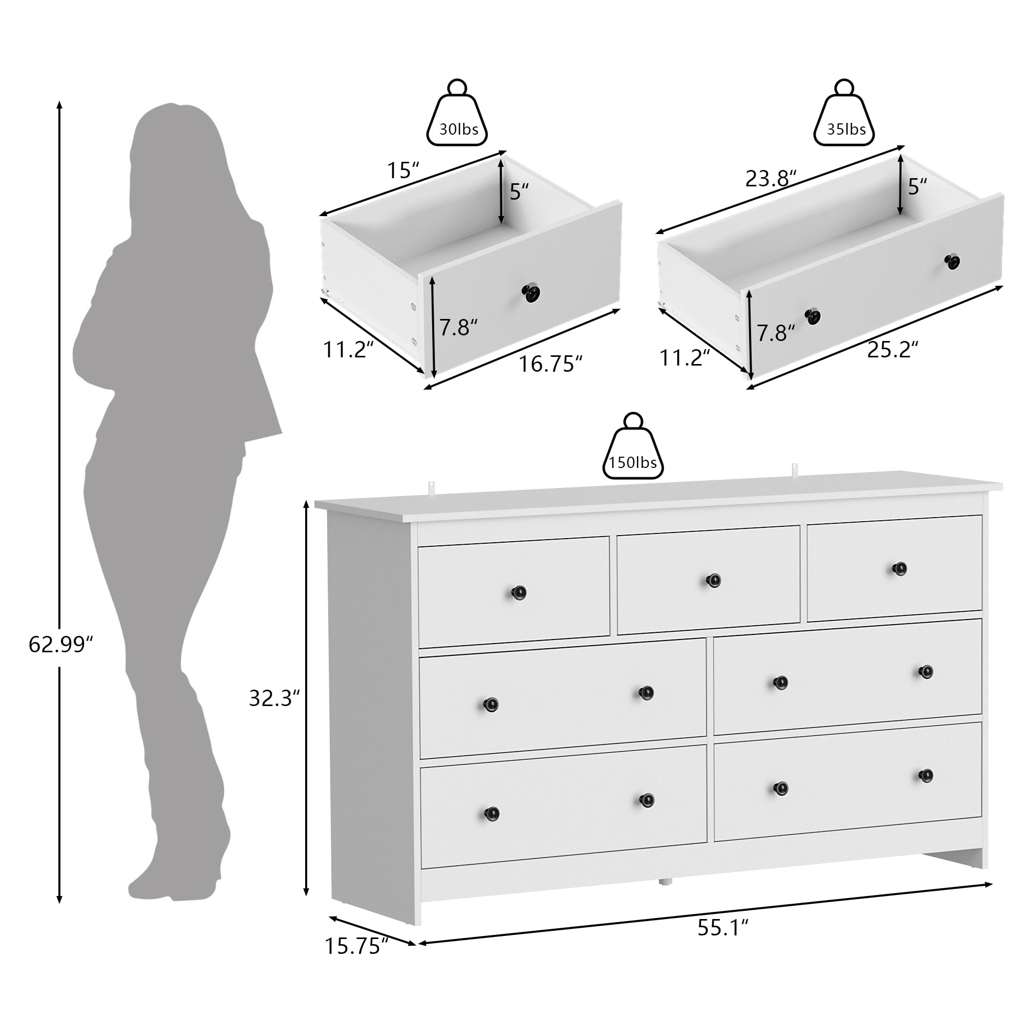 average dresser height Casablanca® 6 Drawer Dresser