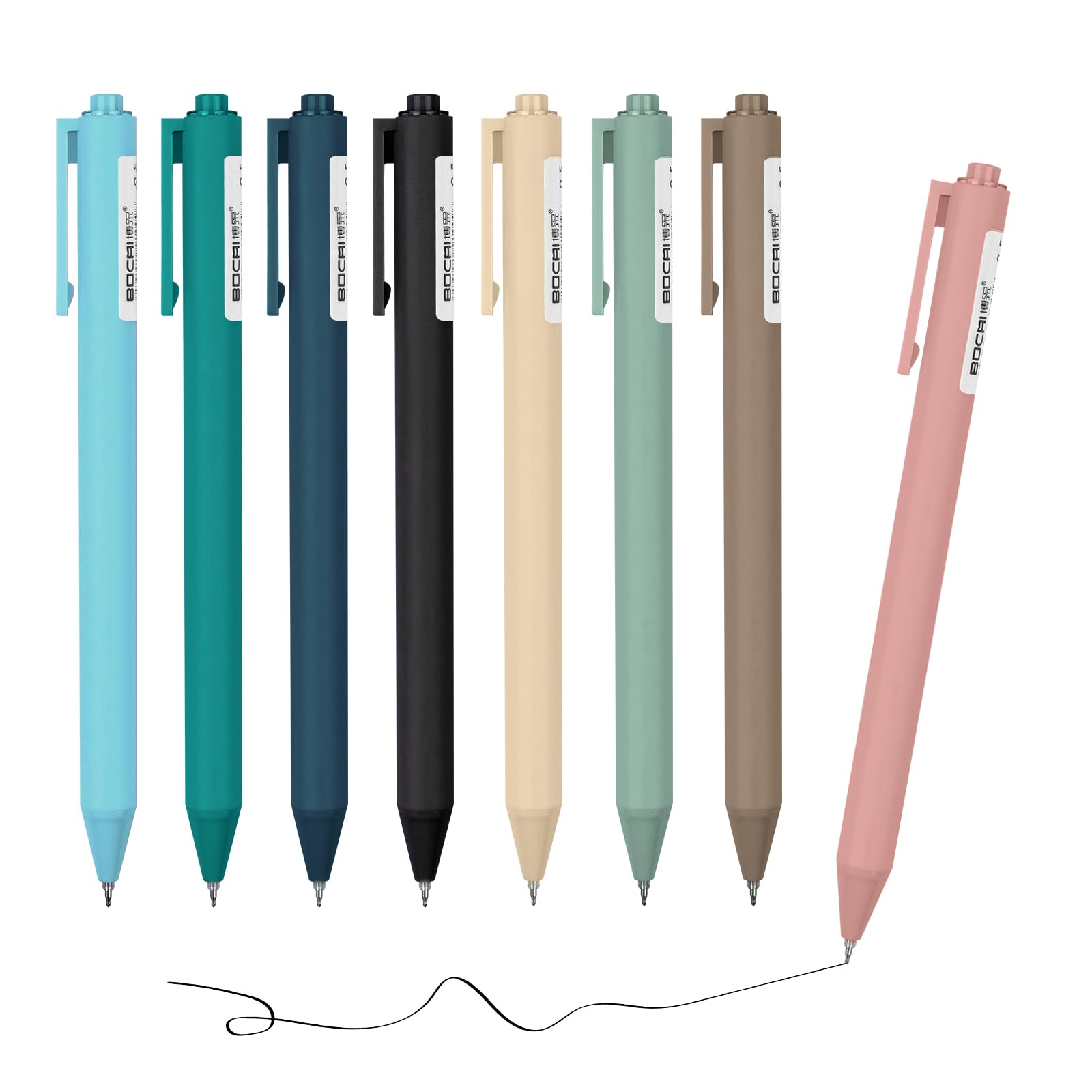 D dDraw 8pcs Retractable Gel Ink Pens, 0.5mm Black Ink Ballpoint Pen, Comfortable To Hold, Beautiful and Generous