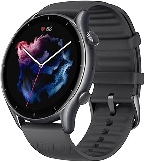 Smartwatches GTR 3 GTR3 GTR-3 Smartwatch Classic Navigation Crown Alexa Built-in Smart Watch 21 Day Battery Life for Android iOS (Color : Thunder Black, Size : Amazfit GTR 3)