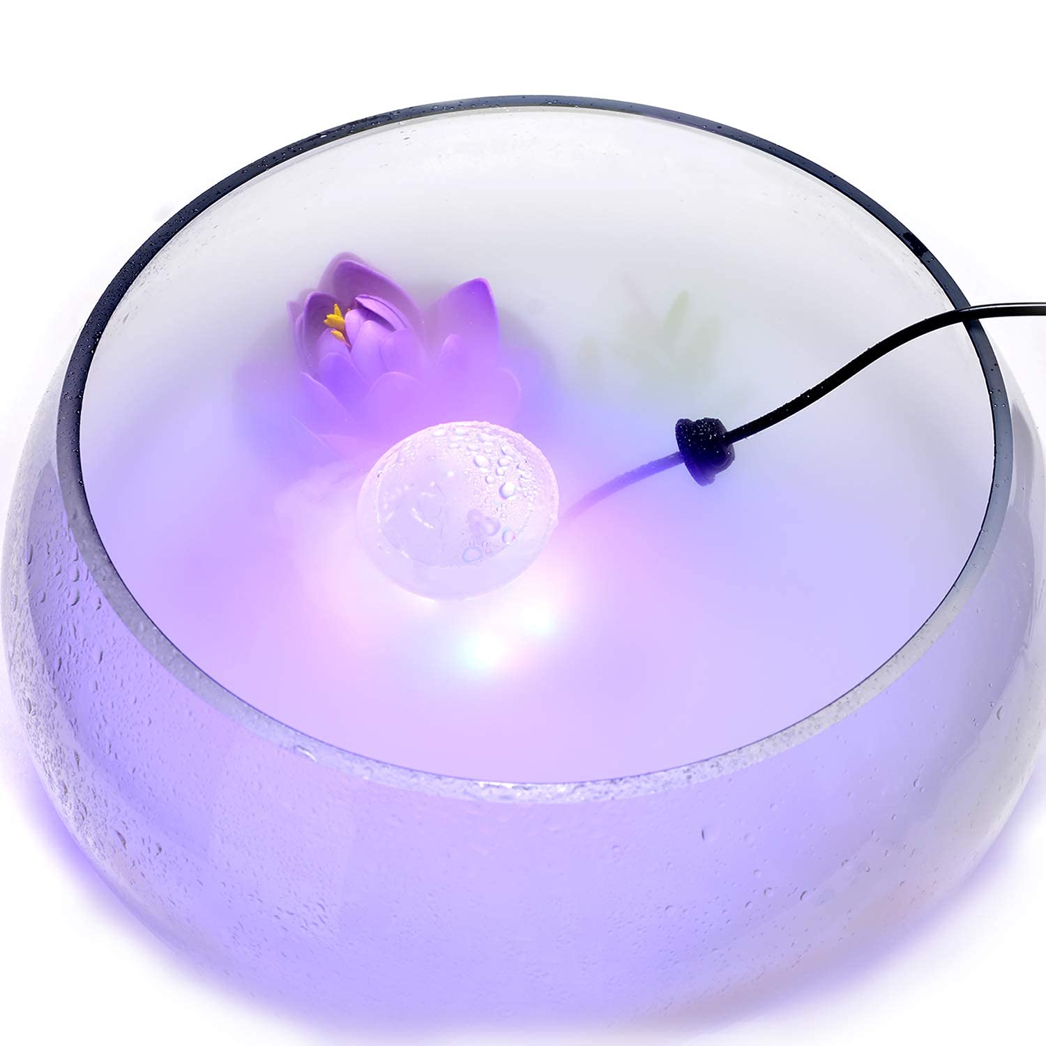 FITNATE 12 Luces LED Mist Maker Fogger con Protector contra Salpicaduras, Generador de Niebla, Atomizador de Aire, Fuente de Agua, Ideal para Decoración de Estanque, para Halloween y Otro Festival
