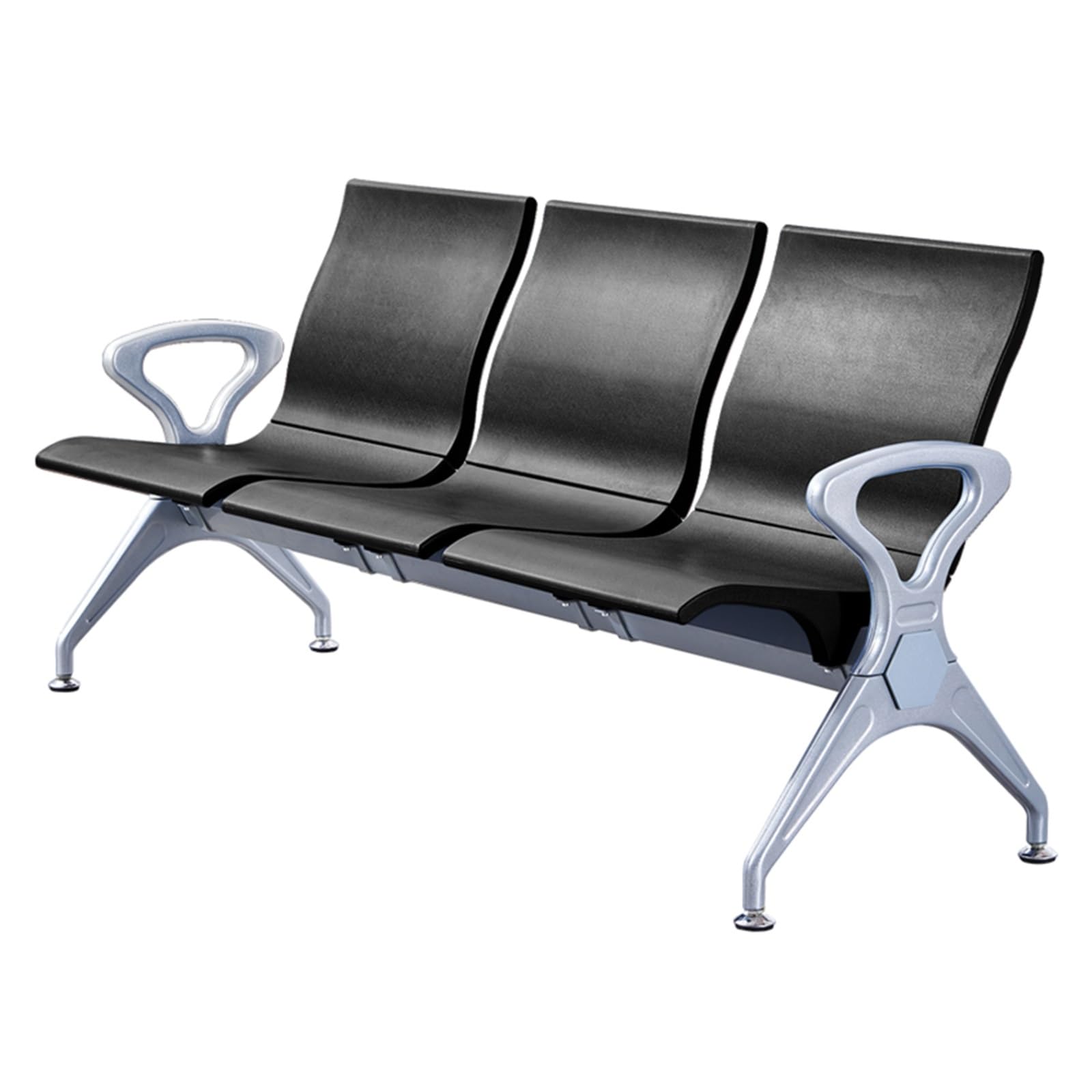 HCZKIUJY 3-Seat Waiting Room Bench - Ergonomic PU Leather Reception Furniture for Office, Salon, Airport & Hospital - Comfortable Lobby Conference Seating