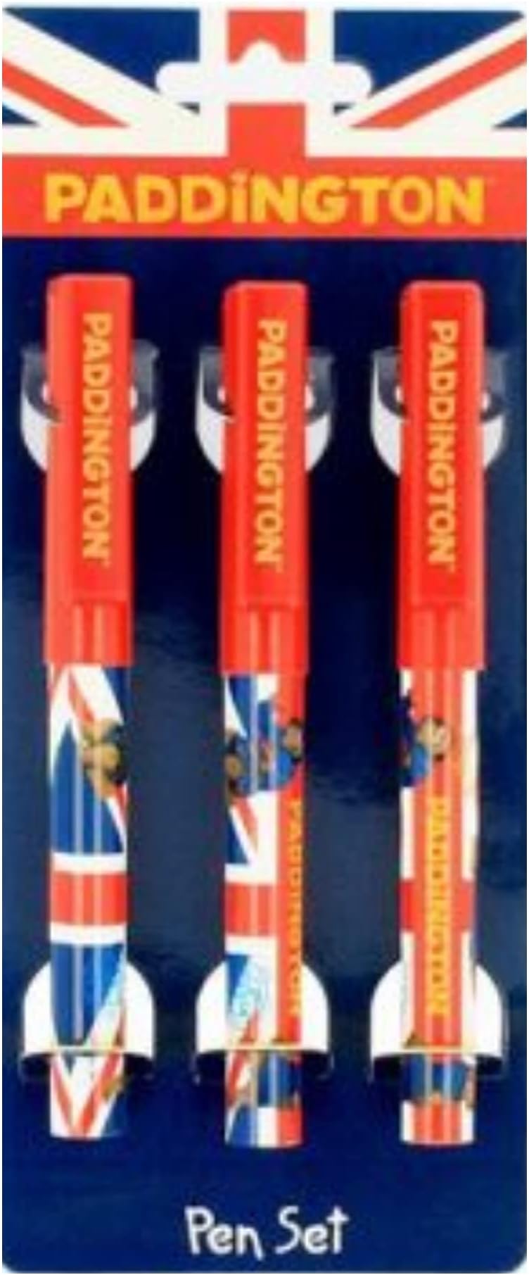 Elgate 3x Union Jack Flag with Paddington Bear Movie Ballpen Set Gifts and Stationery