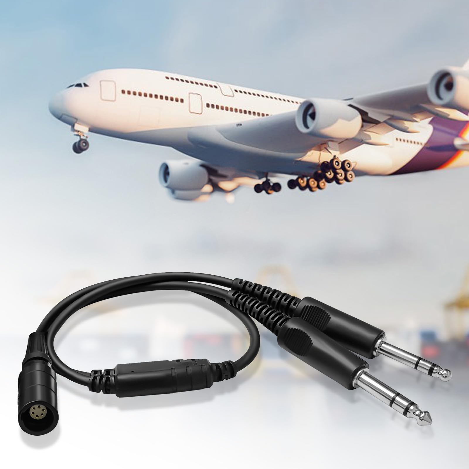 Adattatore per cuffie da aviazione a General Aircraft (GA) a 6 pin Lemo a GA Dual Plug adattatore per cuffie per Bose A20 A30