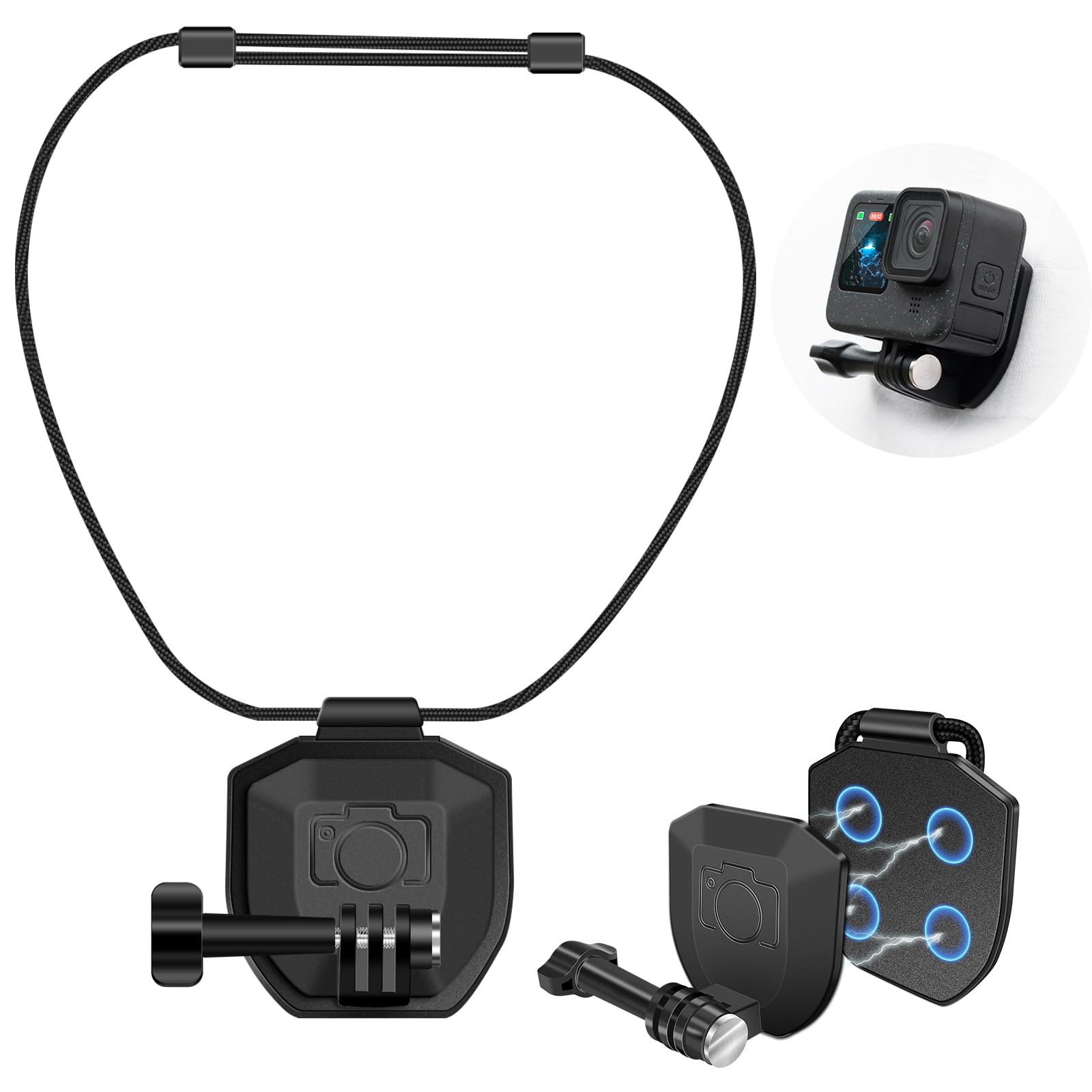 Amazon.com : REYGEAK Magnetic Chest Mount for GoPro,Adjustable POV