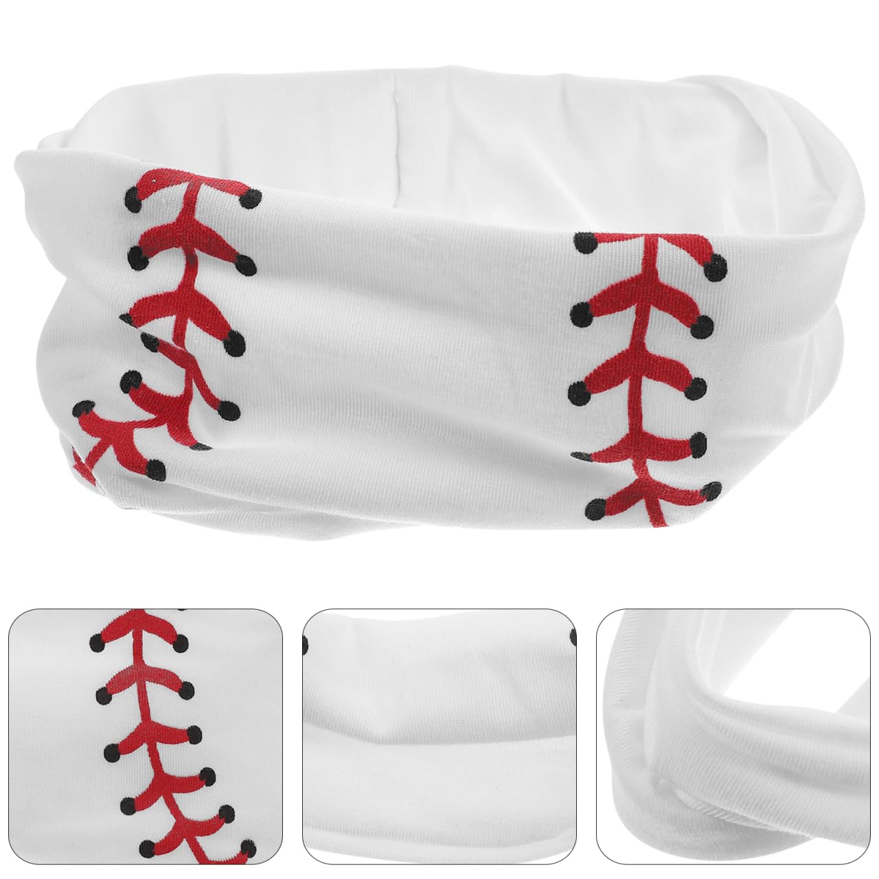 FRCOLOR 3pcs Headband Cozy Hair Bandanas Softball Baseball Hair Ties for Men and Girls Fitbity Fabric Elastic Decor - Image 9