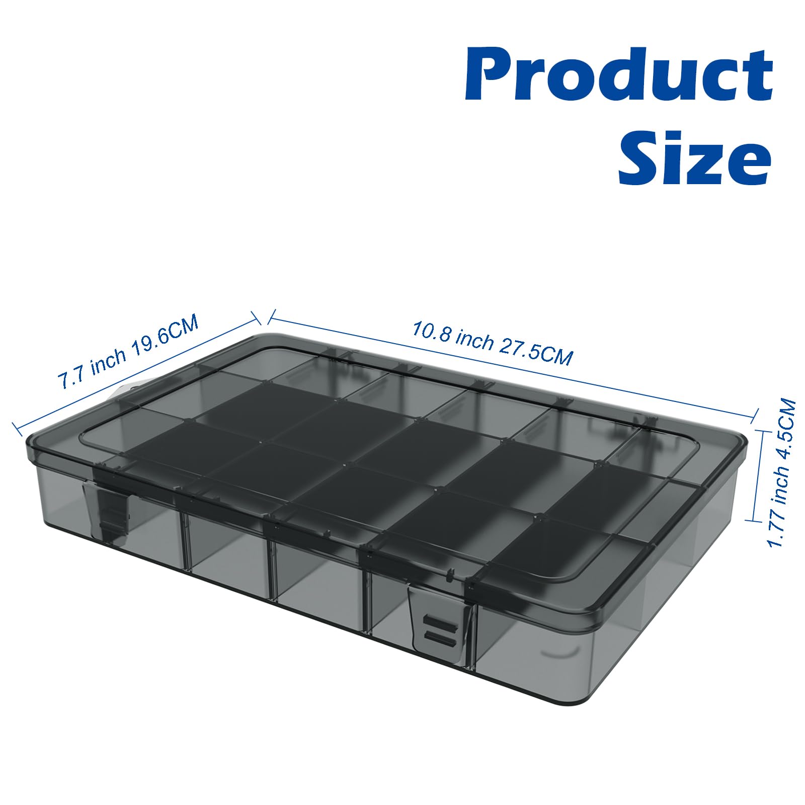 YUGOOD Clear Organizer Box,18 Grids Tackle Box Organizer