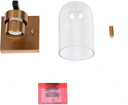 Miniatura 7 de KSANA Lámpara de pared de 1 luz, luz de tocador de baño individual, moderna casa de campo negra y dorada con pantalla de vidrio, luces de pared