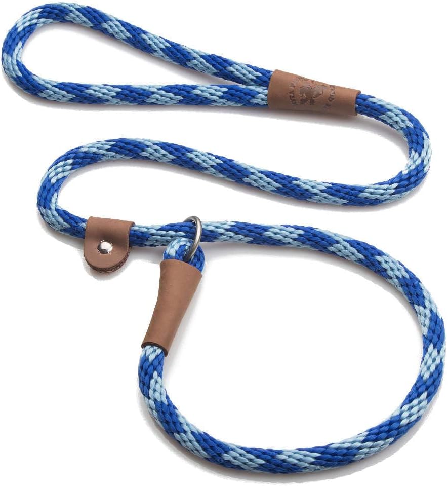 Mendota Pet Slip Leash - Dog Lead and Collar Combo - Made in The USA - Sapphire, 1/2 in x 6 ft - for Large Breeds