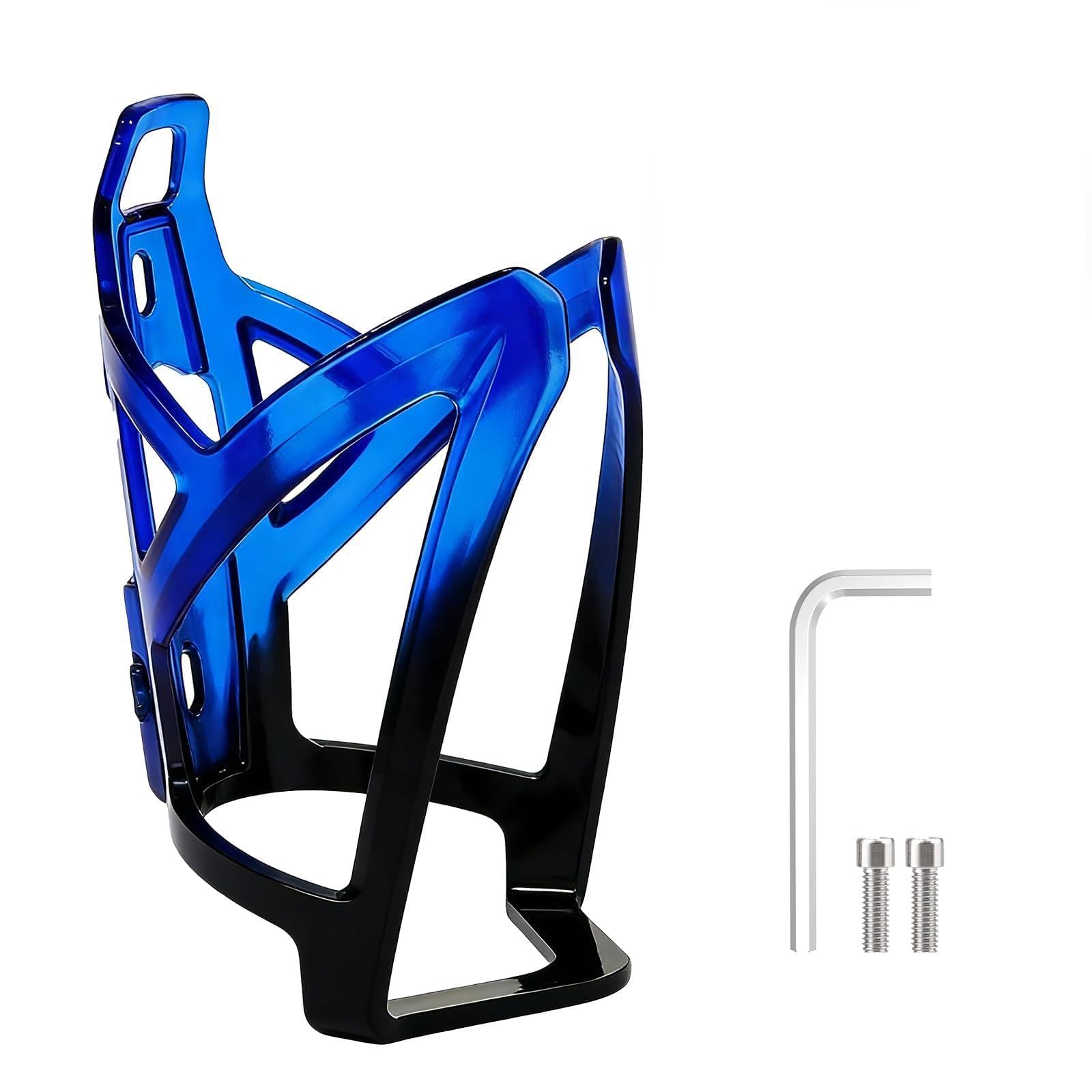 VBK Bike Water Bottle Cage, PC Material Mountain Bicycle Water Bottle Cage, Bicycle Water Holder with Screws, Ideal Accessory for Serious Cyclists, Black-Blue