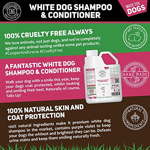 Cooper & Gracie C&G Pets White Dog Shampoo Conditioner 1L with Herbal