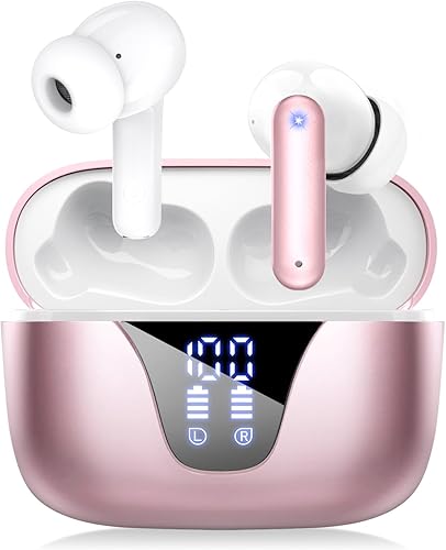 Wireless Earbuds Bluetooth Headphones, 50H Playtime Ear Buds with Mic, LED Digit