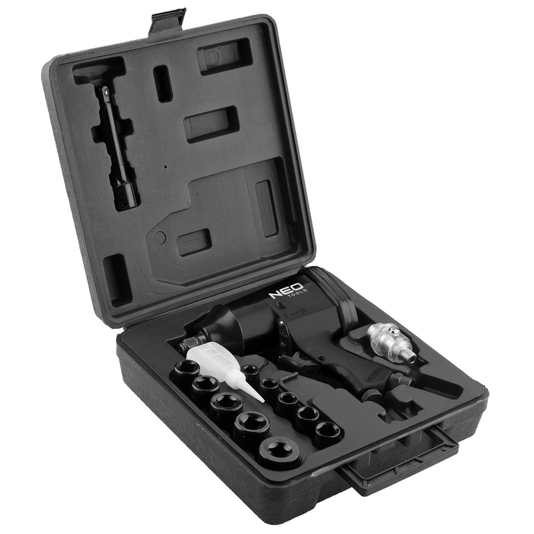 NEO TOOLS Chiave pneumatica, 1/2 ", 320 nm, set con coperchio marca