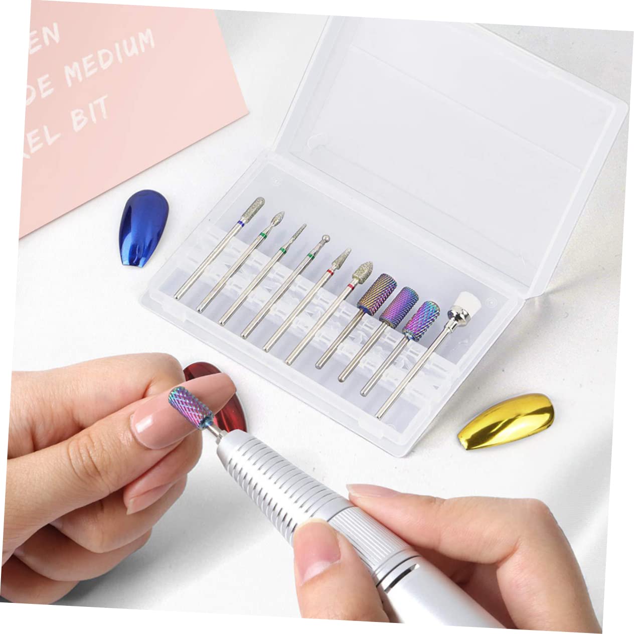 Beaupretty Lot de 2 Embouts de Ponçage pour Manucure Outils de Nail Art Machine à Polir Les Kit de Forets pour Salon de Manucure 10 Pièces