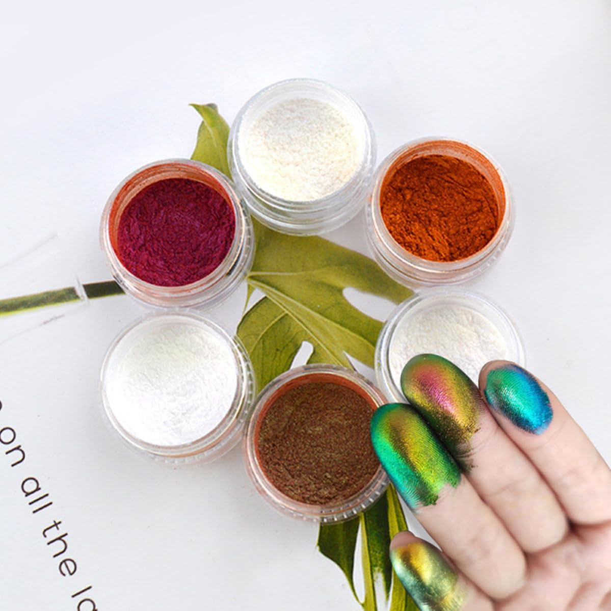 VANZACK 6pcs Mica Pigment Powder Set for Soap Making and Clay Kits Pearl Pigment Cosmetic Grade Purity Safe to Use on Skin Synthetic Material Supply Kit