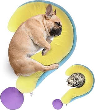 Dog Calming Pillow Soft Plush Cat Body Pillows for Small/Medium/Large Dogs, Cozy Cotton-Filled Dog Neck Pillow, Cute Design for Rest and Relaxation