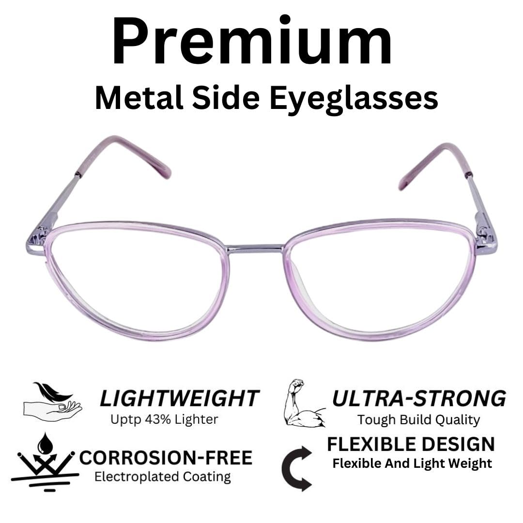 Redex Stylish Light Weight Full rim Cat-Eye Frame For girls (Purple) - Image 5 thumbnail
