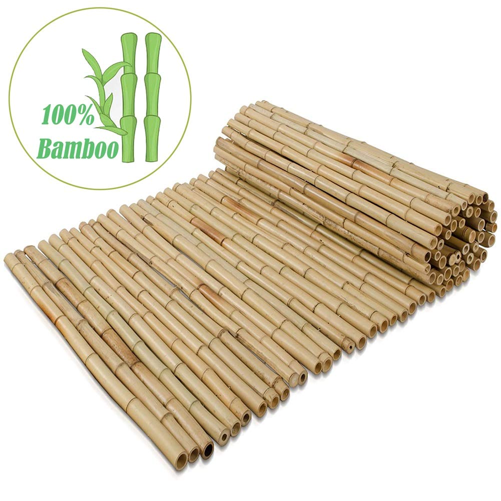 Recinzione da giardino in bambù per la privacy, 1 x 2 m, pannelli ecologici in bambù naturale, resistenti alle intemperie e durevoli, ideali per uso interno/esterno in terrazza, cortile e pavimento