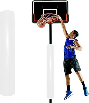 Kunovo Pole Padding Player Protection and Safety Pole Pads, All Weather & UV-Resistant Basketball Pole Padding Outdoor, Pole Wrap for Basement Garage Gym EquipmentWhite,H 150cm/59