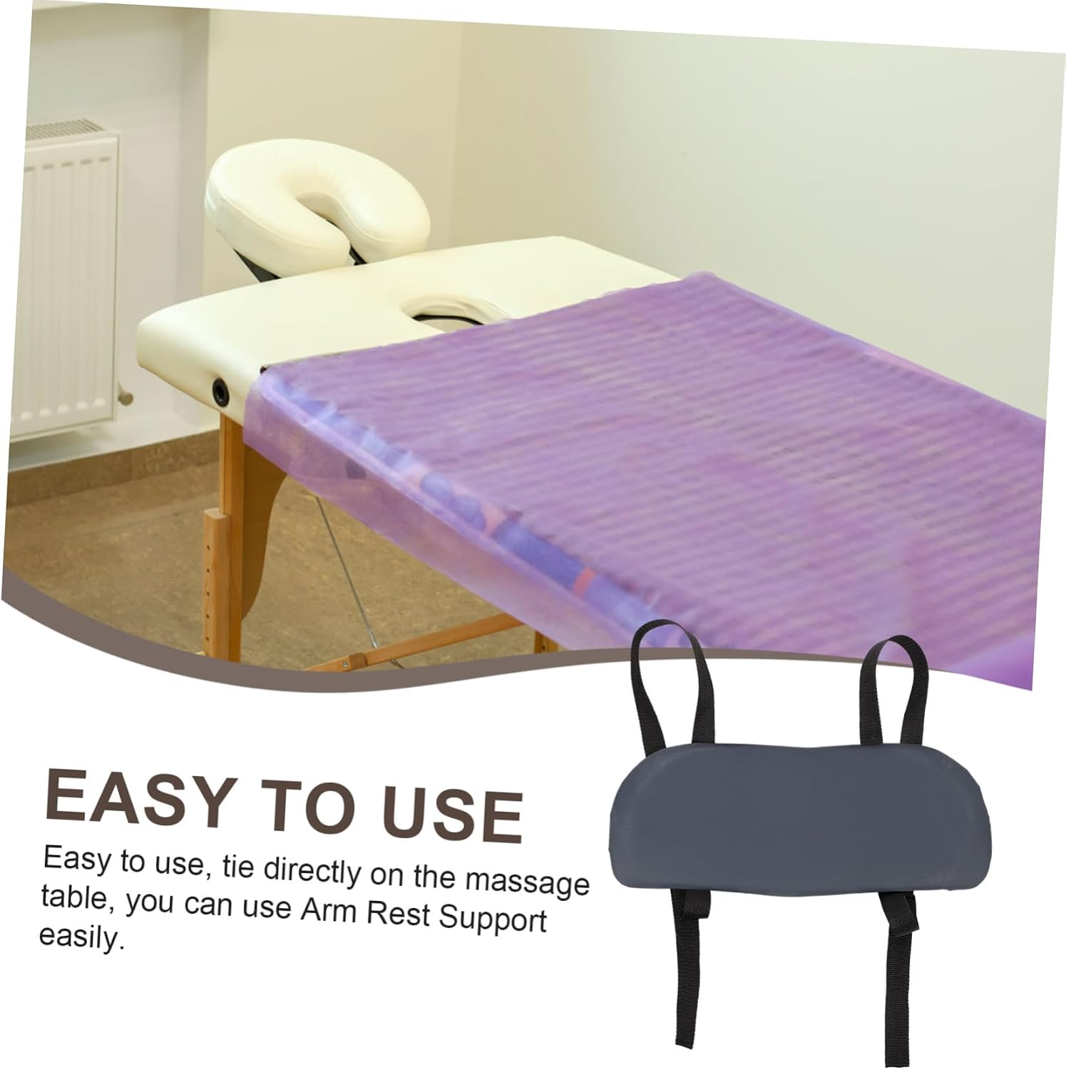 ORFOFE Ergonomic Arm Rest Support for Massage Tables and Beauty Beds Comfortable PU Sponge Material Hand Support Bracket for Spa Tattoo and Therapy Use