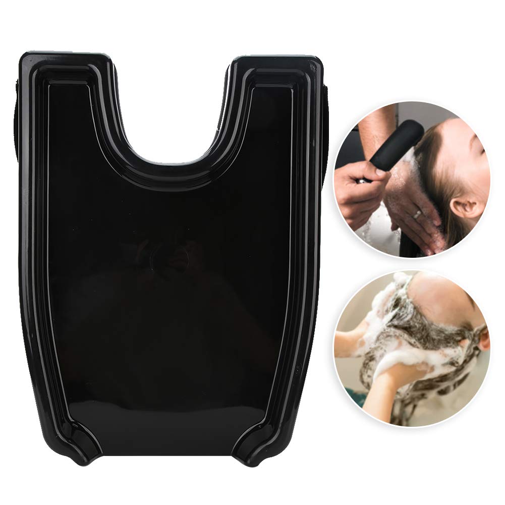 Bandeja de champú Lavabo de salón móvil Herramientas para lavar el cabello Lavabo portátil para el hogar para mujeres embarazadas que lavan el cabello en la cama y en el hogar(Negro)