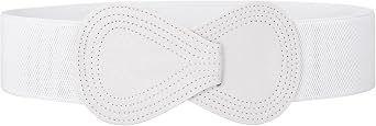 TRIWORKS Vintage Women Wide Elastic Belt Ladies Stretchy Dress Belt Fashion 8-shaped Buckle Coats Waist Belt