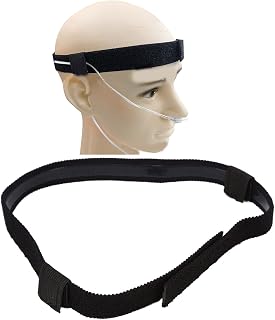 Ear Protector Cannula Holder, Nasal Cannula Headband, Silicone Lining Stretch Adjustable Prevent Ear Soreness Black