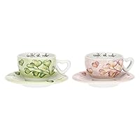 THUN - Set 2 tazze cappuccino - porcelllana - Collezione Cuori in Fiore
