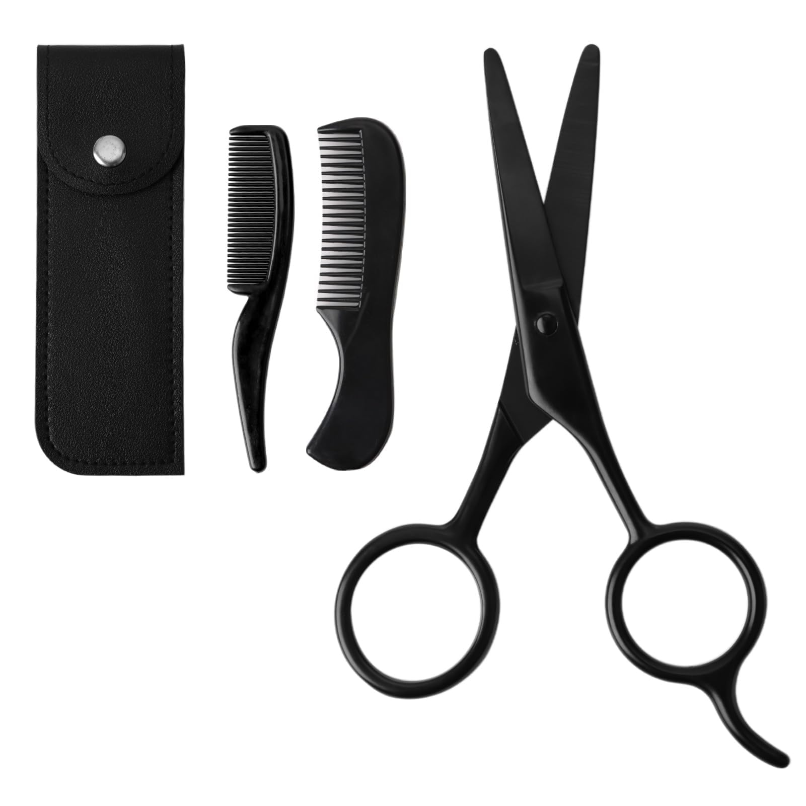Tijeras Barba Hombre Profesional de Acero Alemán de para Barba y Bigote Tijera Barba Hombre Set 12,7cm Incluida Barbas de Tijeras para Barbaa y Bolso para Recortar Barbas Cabello y Cejas