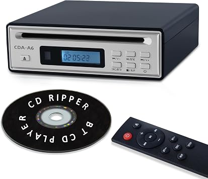 Portable Bluetooth CD Player for Home CD Ripper Hi-Fi Audio CD Player Desktop CD Players Optical and AUX Output,Lossless Sound Quality