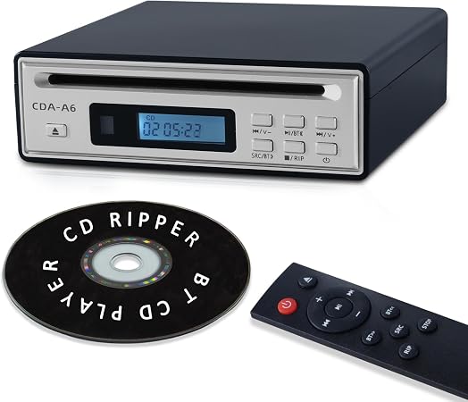 Amazon.com: Portable Bluetooth CD Player for Home CD Ripper Hi-Fi Audio ...