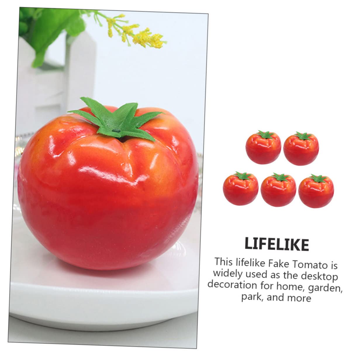 MAGICLULU 5 Set Finto Pomodoro Di Pomodoro Frutti Artificiali Dall'aspetto Realistico Falso Pomodoro Da Cucina Piccolo Pomodoro Realistico Schiuma Rosso 5 Pezzi*5