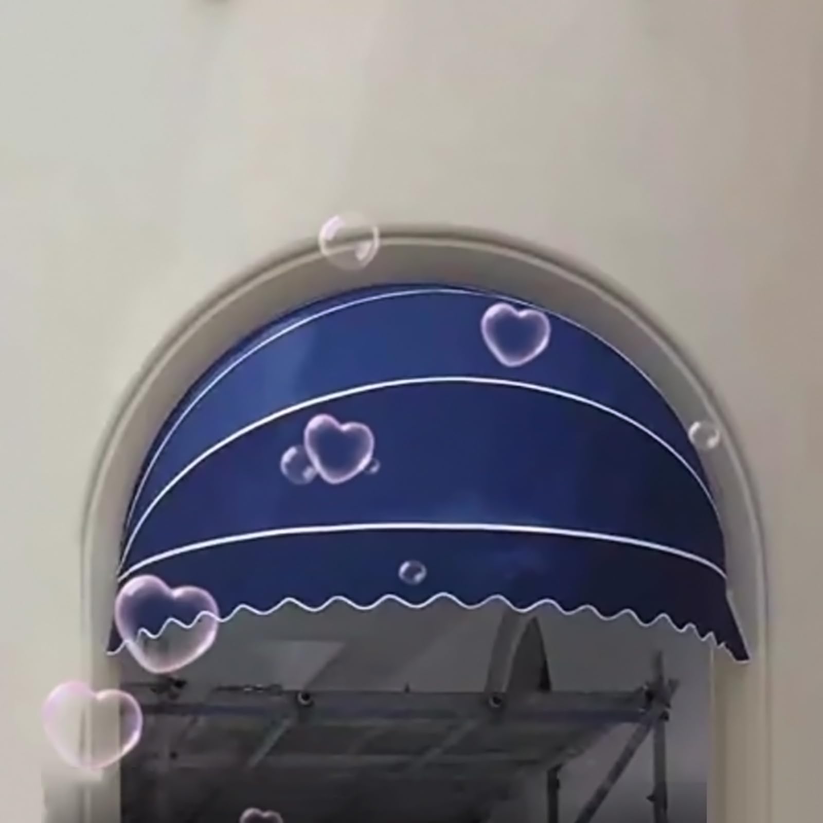 Kddfn Blue Dome Style Window Awning,Red/Blue/Green Front Door Canopy,Window Door Awning Canopy,Arc Awning,Hemispherical Canopy,Waterproof Sun Shade Shelter,For Outdoor Patio Cafe (Diameter:100cm/39In,)