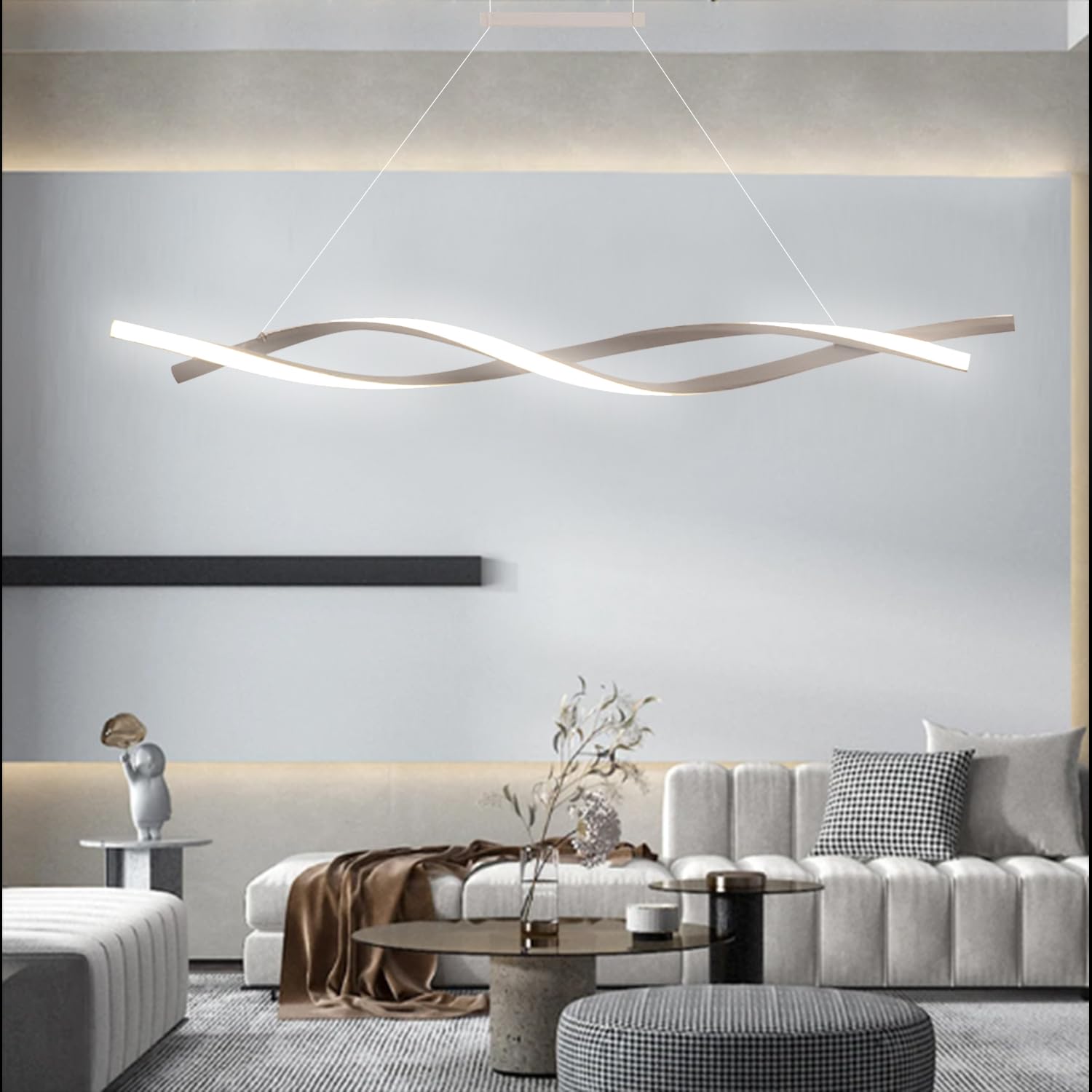 Arcadia Lampadario a Sospensione 5000LM 45W 100cm - Modello Hera (Bianco)