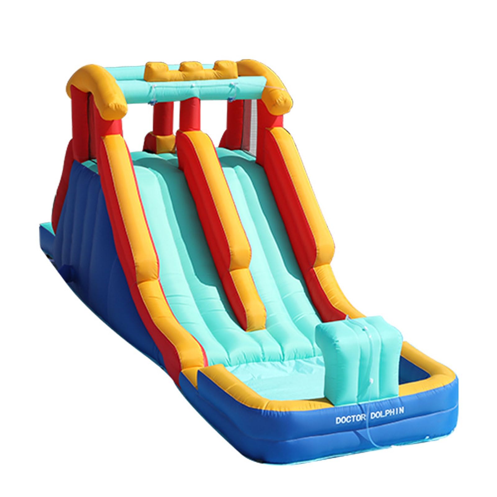 Tobogán acuático inflable, piscina con adultos, parque acuático inflable, patio trasero de entretenimiento al aire última intervensión, toboganes acuáticos con soplador, toboganes acuáticos inflables
