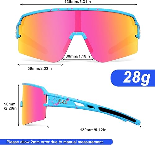 Miniatura 3 de SPOSUNE Gafas de ciclismo polarizadas para hombres y mujeres, protección UV400, gafas de sol deportivas para béisbol, correr, pesca, equitación