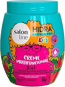 Salon Line, Creme Multifuncional 3 em 1, Hidra Cachinho Kids, Vegano - Para Cabelos Cacheados e Crespos, 1Kg