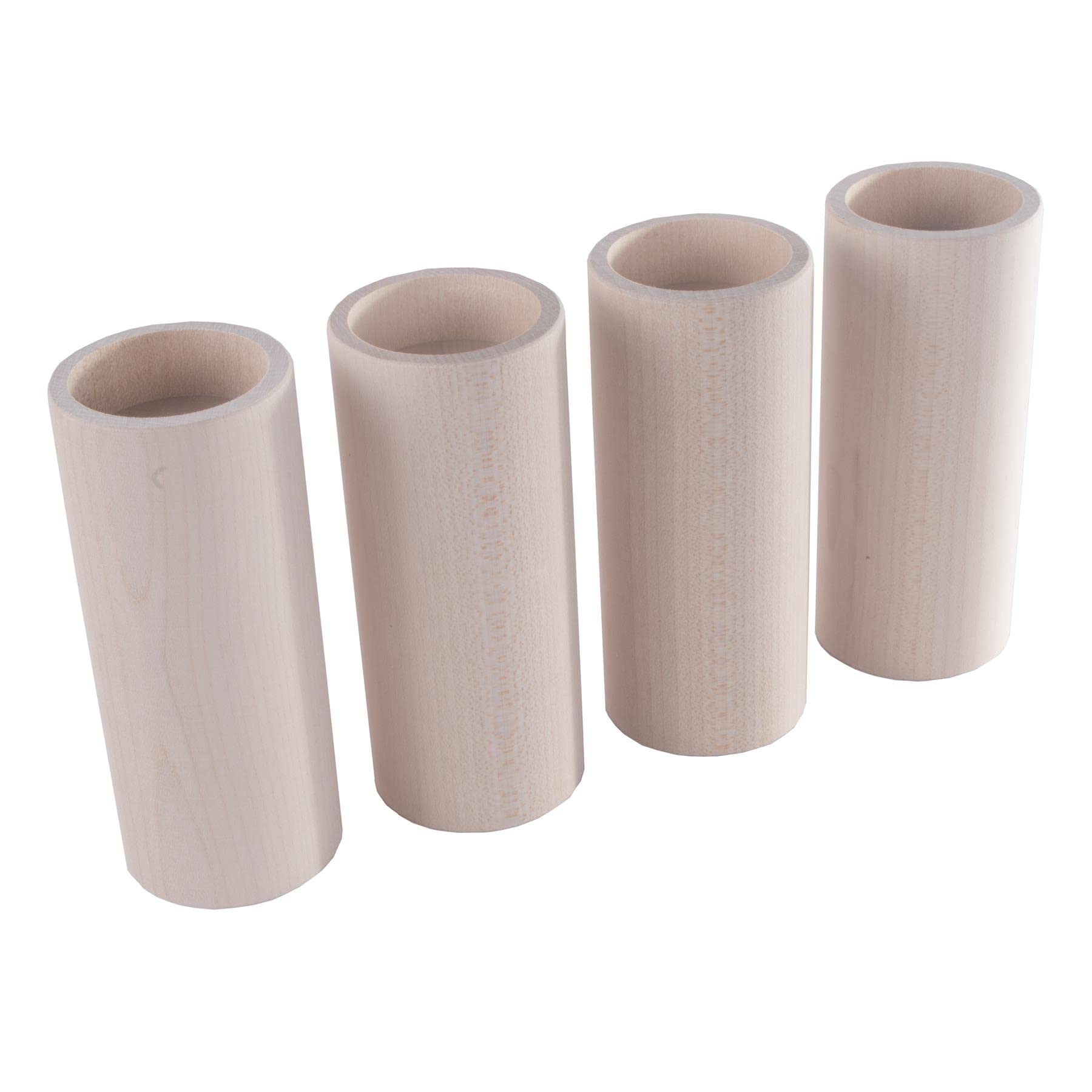 Woodeedoo Light Round Wooden Tea Candle Holder | Beechwood | 5X Large | 50 X 50 X 100 Mm | Unpainted Plain Blank Decorative Wood For Craft Decoupage